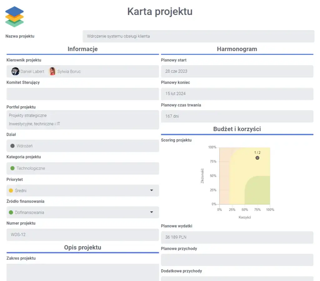 Przykład wypełnionej karty projektu edukacyjnego