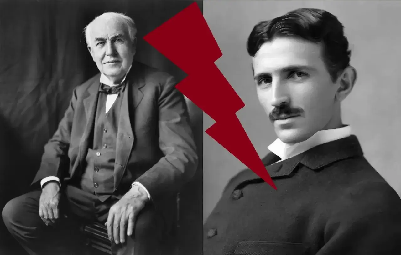 Nikola Tesla i Thomas Edison portrety