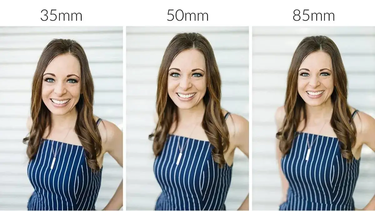 portrait taken with 50mm lens vs 85mm lens perspective comparison