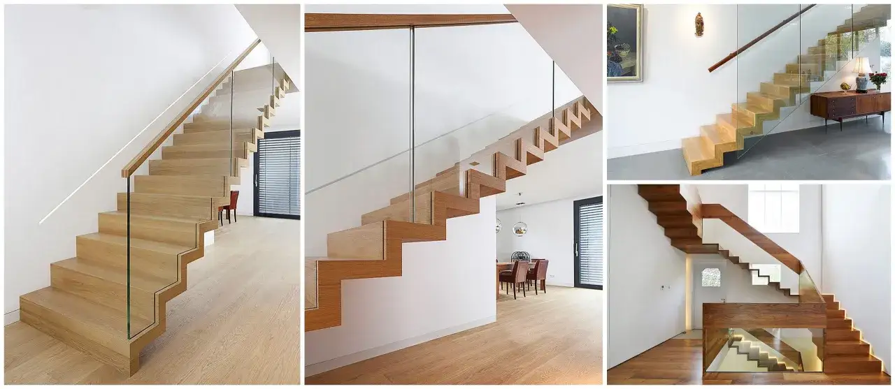 Nowoczesne schody dywanowe w salonie