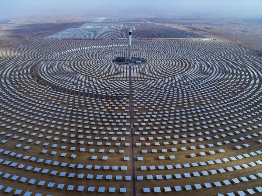 Elektrownia słoneczna Noor Ouarzazate widok z lotu ptaka