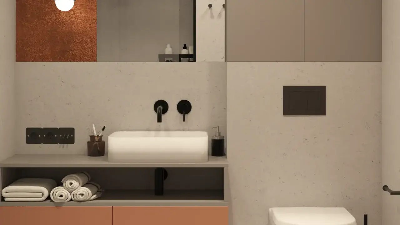 mikrocement w łazience bez fug