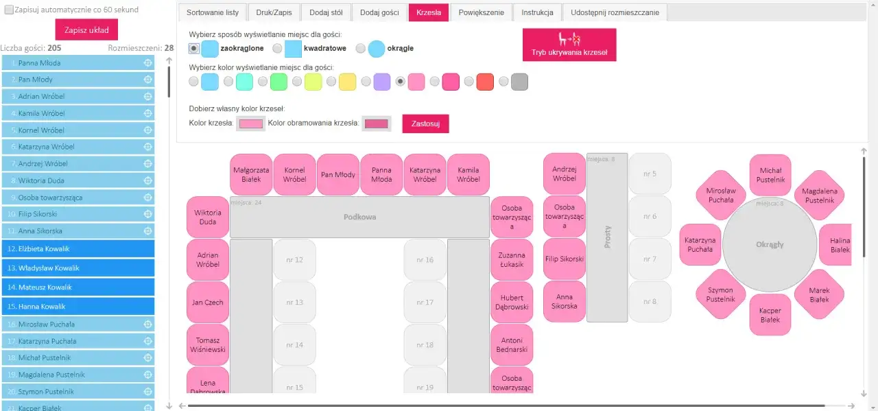 Zalety stoł&oacute;w prostokątnych na wesele
