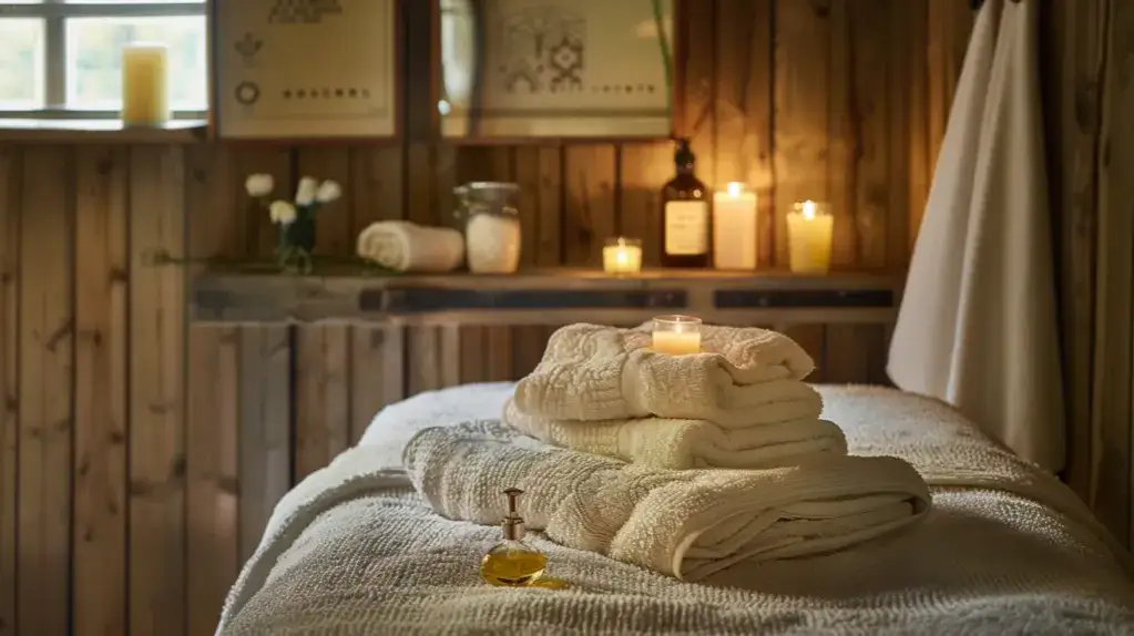 przytulna sypialnia masaż świece