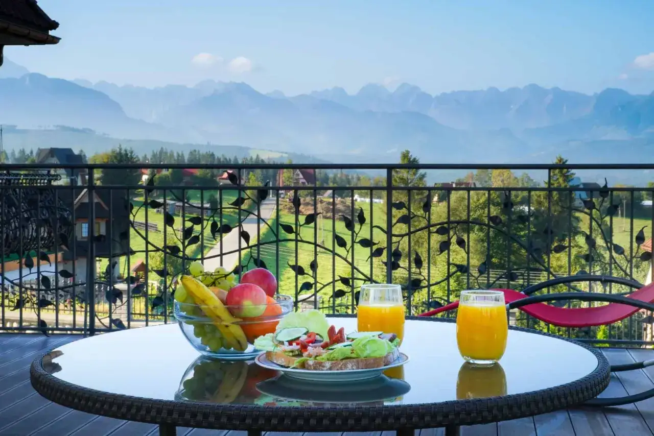 Willa Górski Wierch basen z widokiem na Tatry