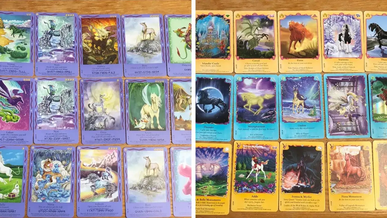 Kolekcjonerska gra karciana z magicznymi końmi i fantastycznymi krajobrazami.