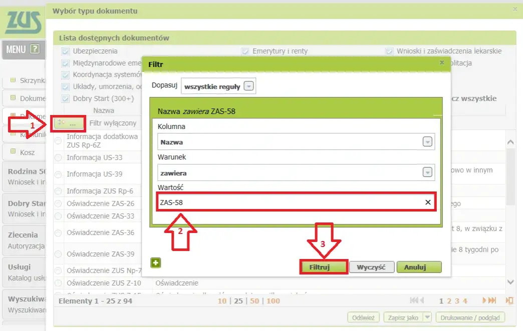 wniosek 800 plus online ZUS PUE