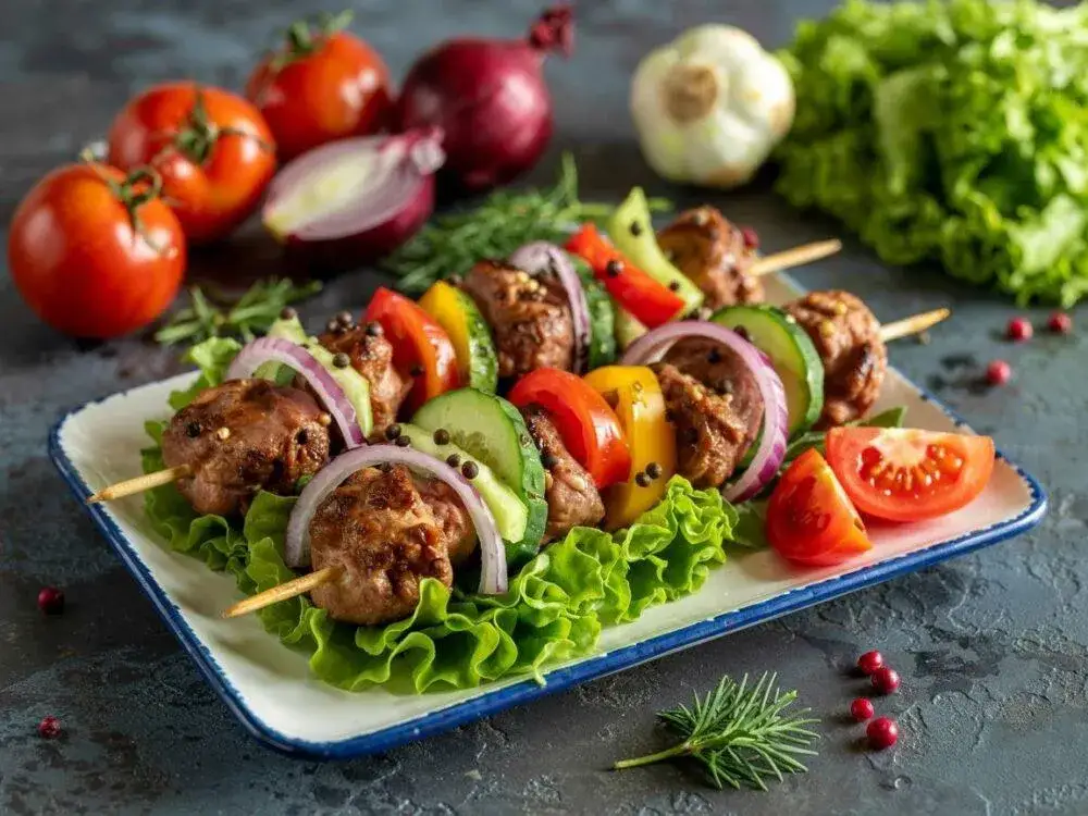 składniki kebaba mięso warzywa sosy pieczywo