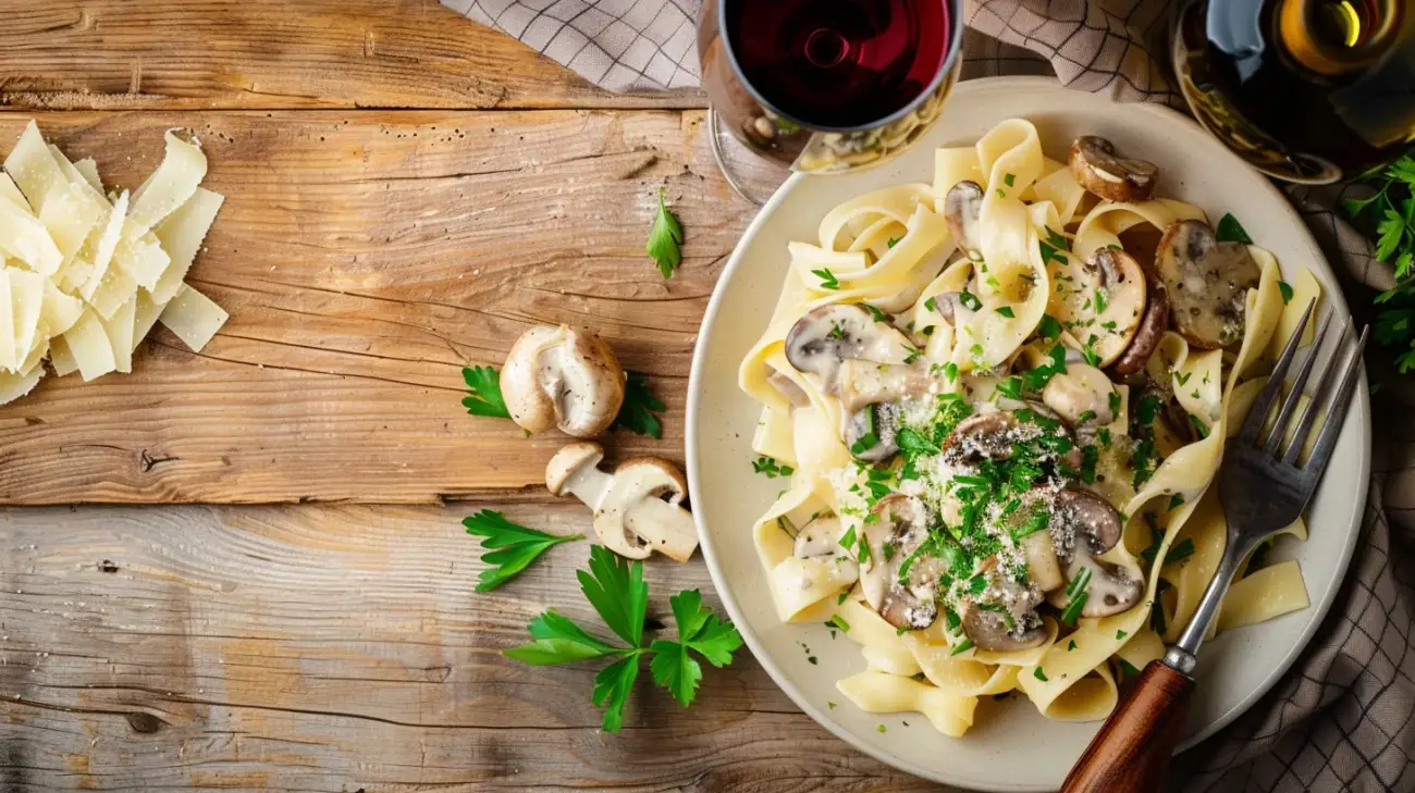 Zdjęcie Papardelle z kurkami: Makaronowa uczta pełna aromatu