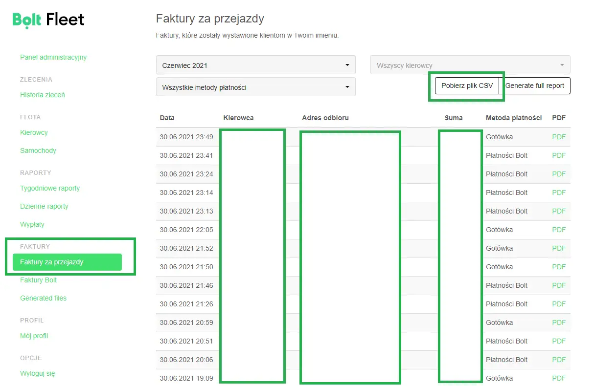 kierowca bolt dokumenty