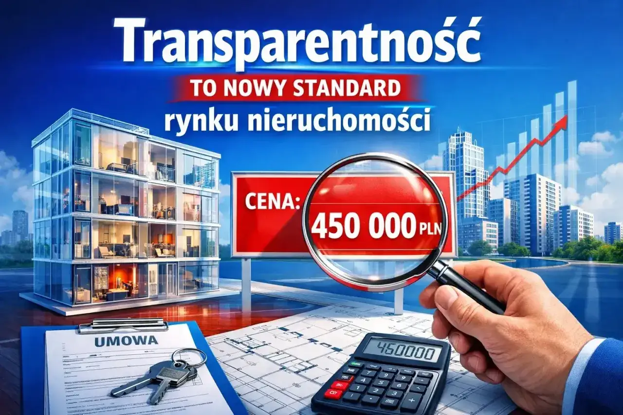Transparentność rynku nieruchomości to nowy standard. Deweloperzy podają ceny, jak ta 450 000 PLN, bo to klucz do zaufania.