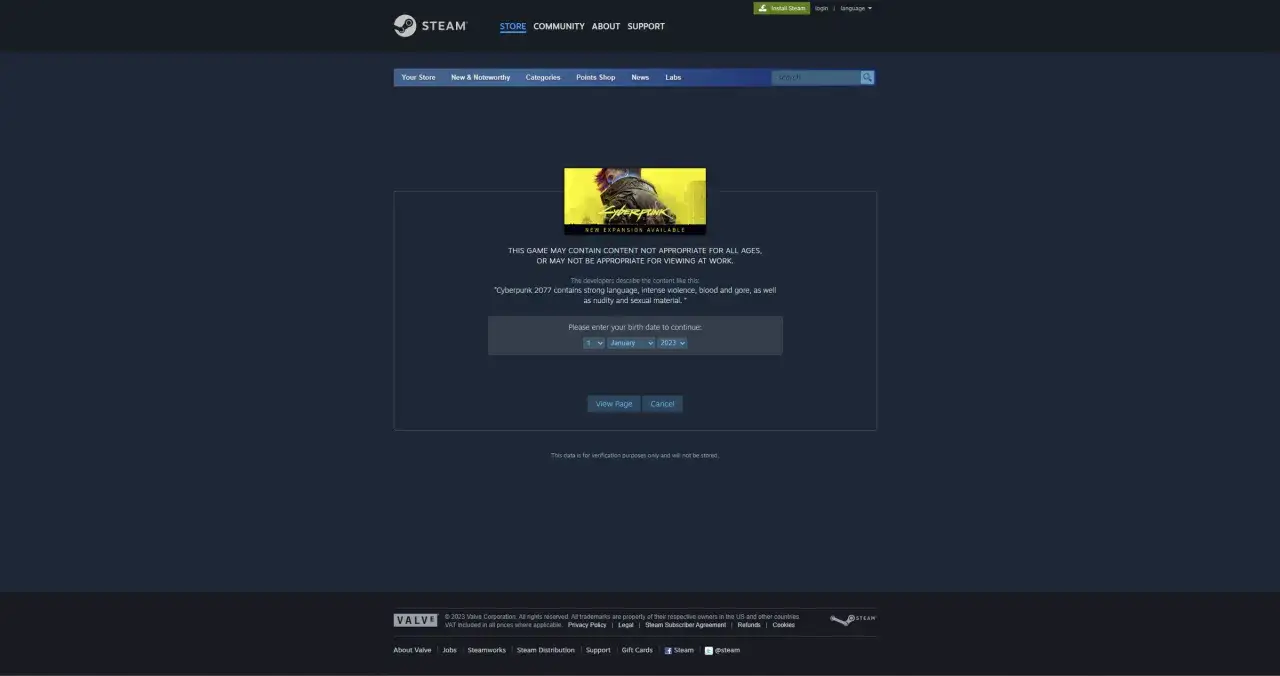 Browser extensions Steam age bypass