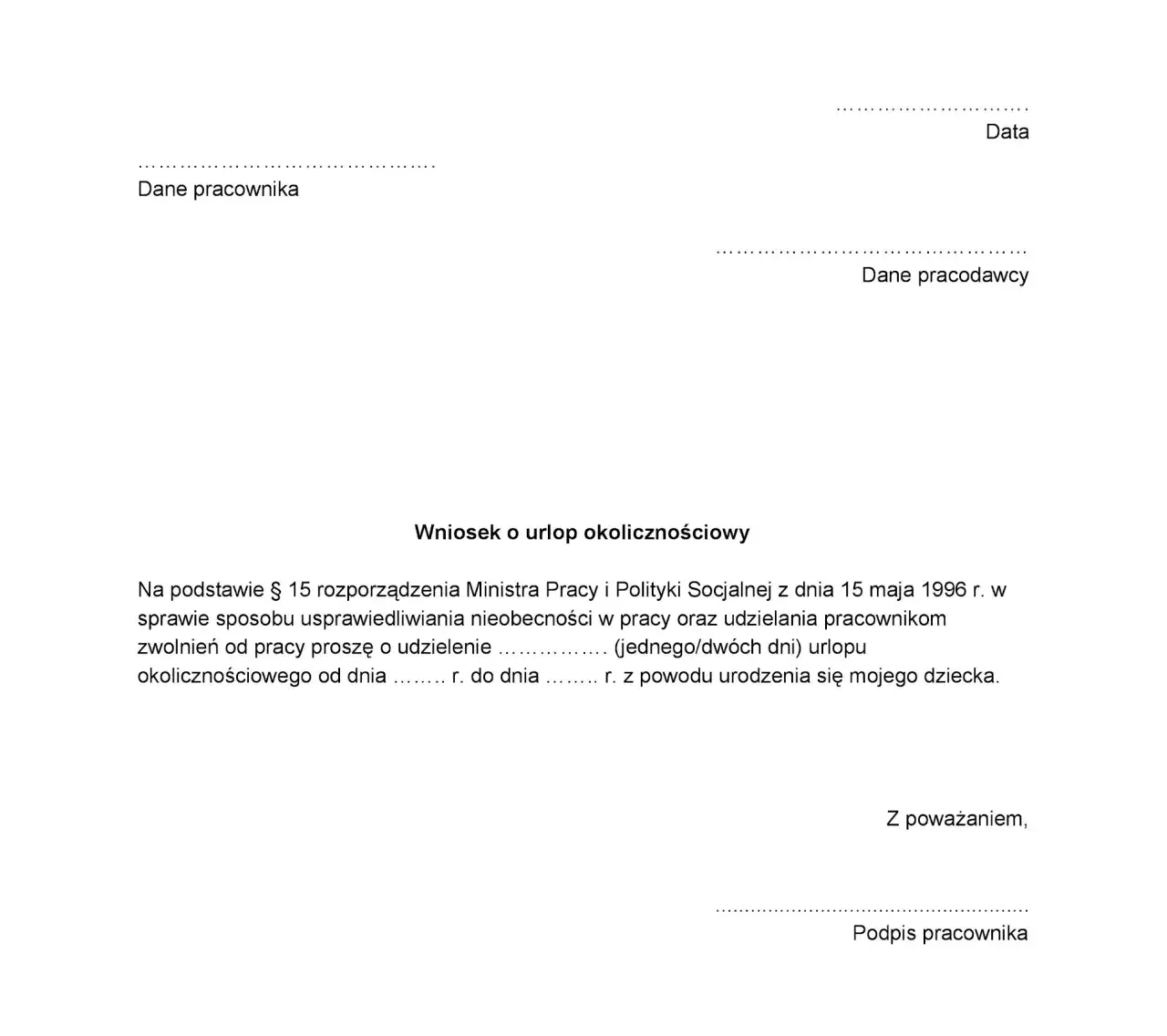 Zdjęcie Urlop okolicznościowy z tytułu urodzenia dziecka - kiedy najlepiej go wziąć?