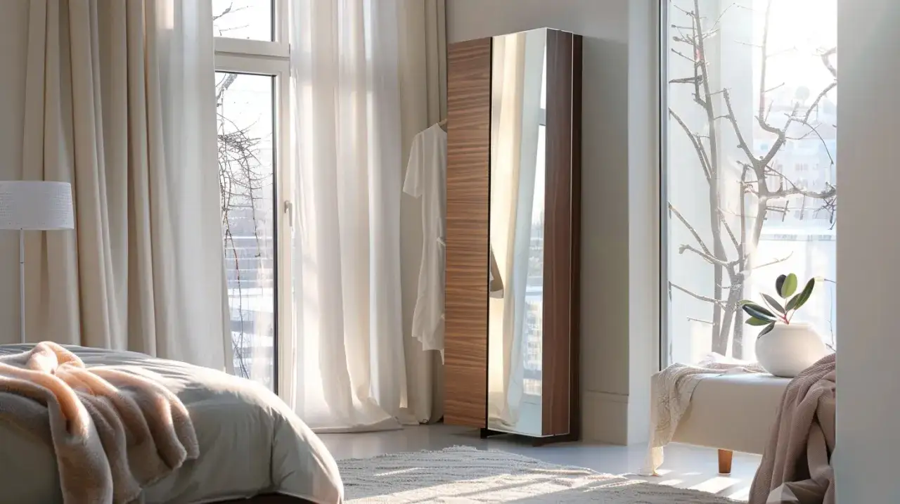 Zdjęcie Lustro stojące z szafką – Funkcjonalność i design: dlaczego warto wybrać takie lustro?