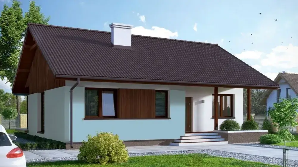 Zdjęcie Jakie kolory elewacji najlepiej pasują do brązowego dachu?