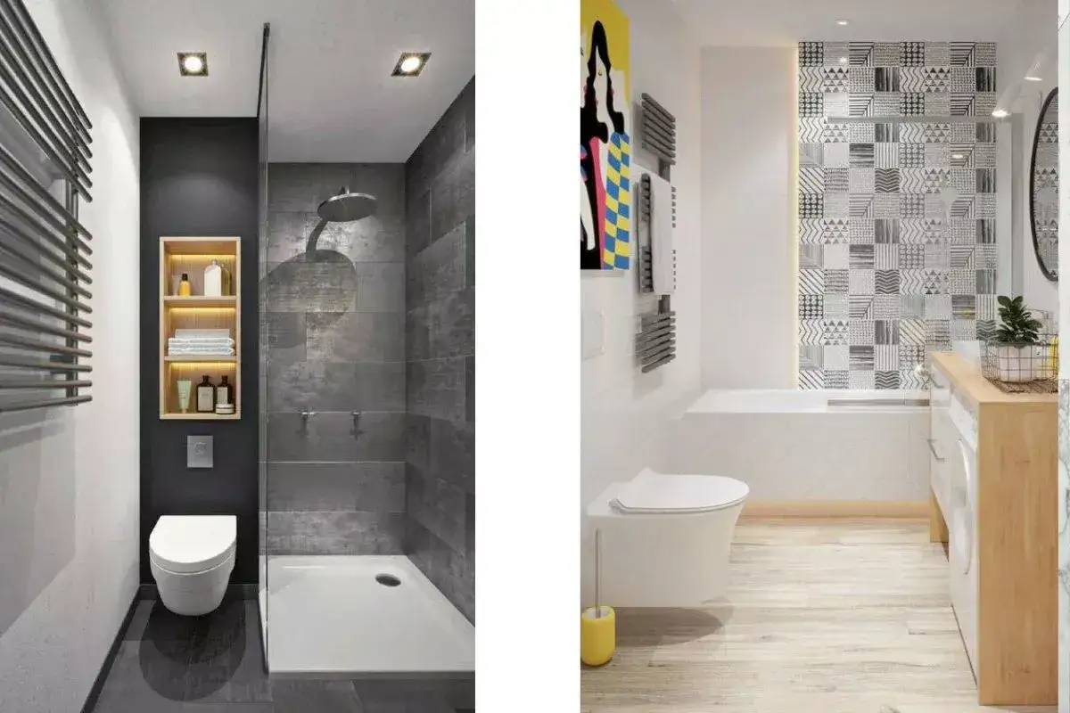 Zdjęcie Jak urządzić małą łazienkę w bloku bez okna i uniknąć przytłoczenia