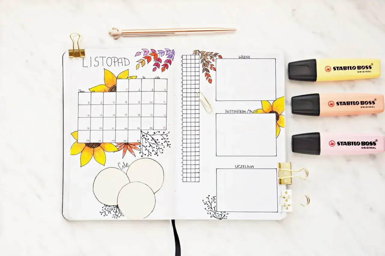 Zdjęcie Inspirujące strony do bullet journal: kreatywne pomysły i układy