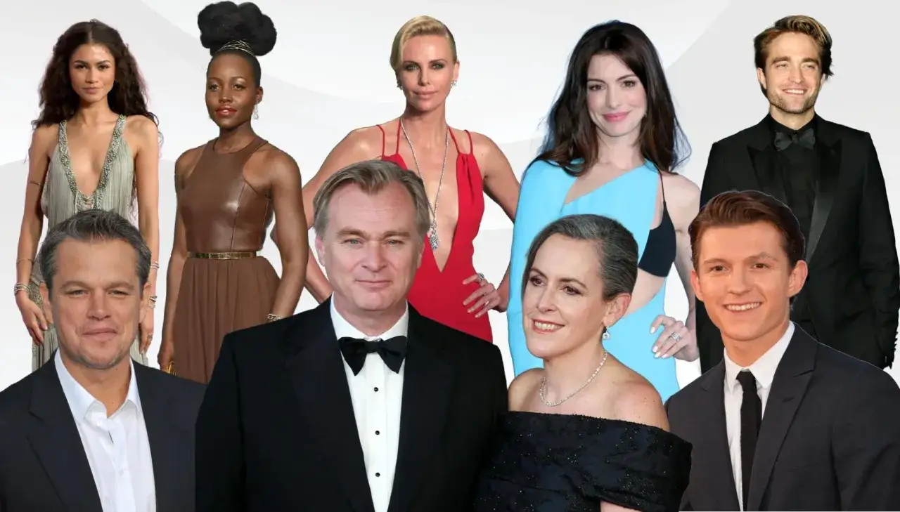 Gwiazdy znane z film&oacute;w Christophera Nolana: Matt Damon, Zendaya, Lupita Nyong'o, Robert Pattinson, Anne Hathaway, Tom Holland i inni.