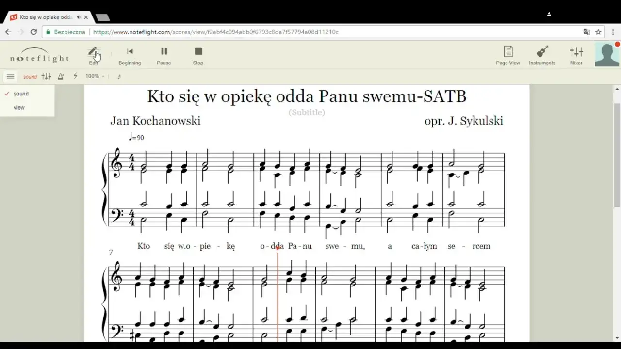 Nuty Kto się w opiekę odda Panu swemu