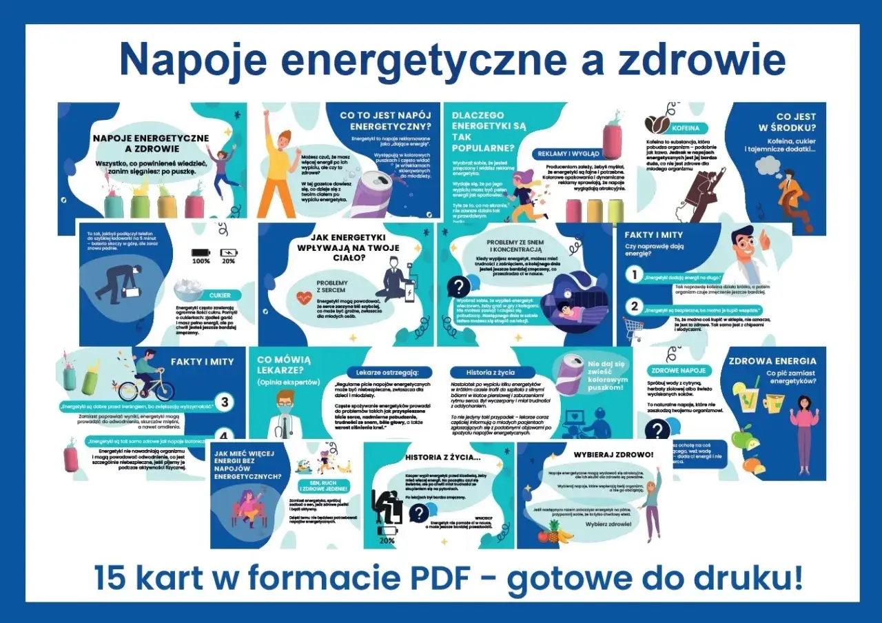 skład napoju energetycznego infografika