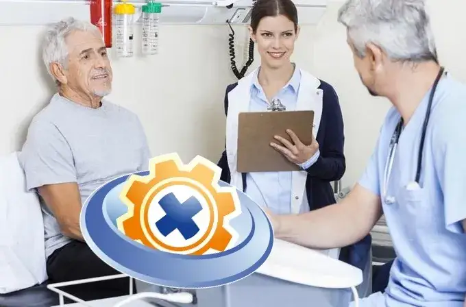 Fizjoterapeuta i lekarz wsp&oacute;łpraca