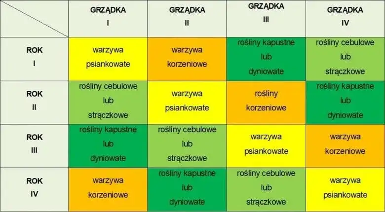 tabela wymagań pokarmowych warzyw