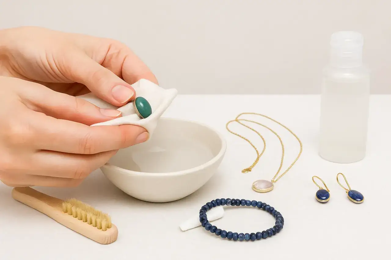 czyszczenie biżuterii z kamieniami różne rodzaje