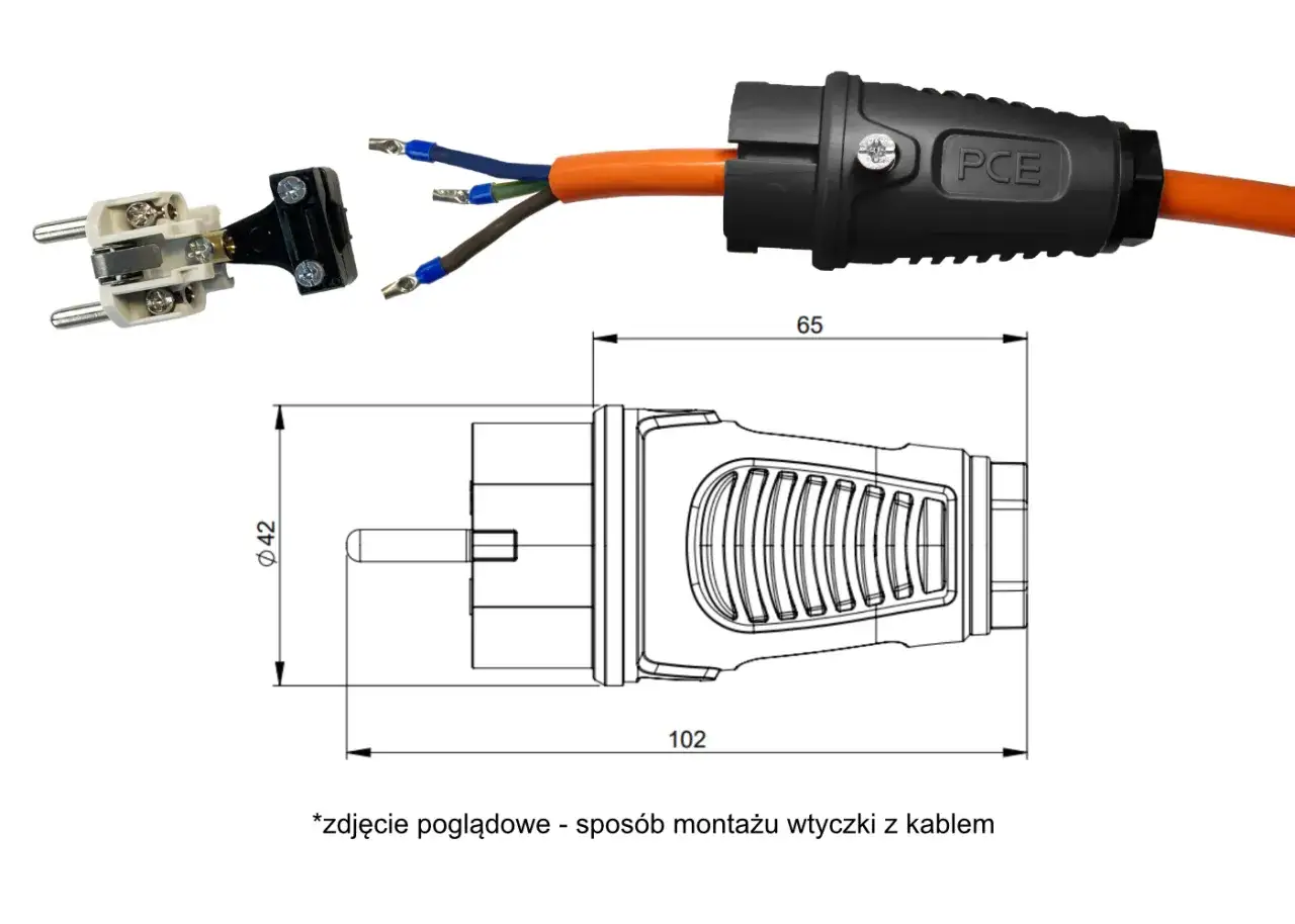 przedłużacz spawalniczy H07RN-F, przekrój kabla