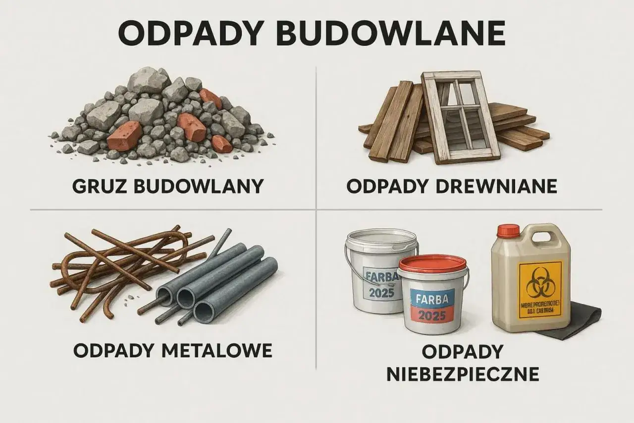 Rodzaje odpad&oacute;w budowlanych i remontowych