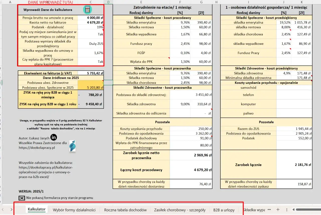 Kalkulator koszt&oacute;w otwarcia działalności gospodarczej