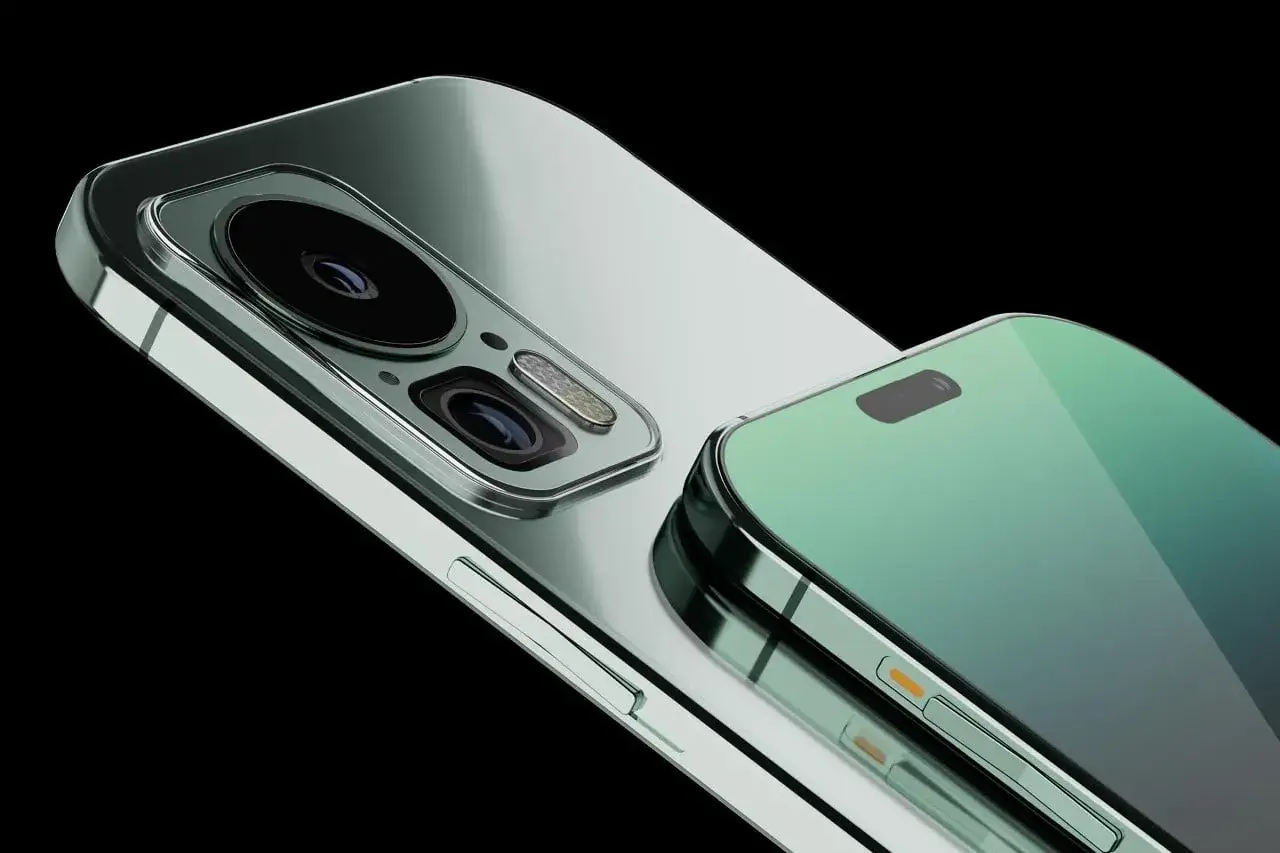 Wyobraź sobie, że to właśnie iPhone 17 kiedyś będzie tak wyglądał. Nowoczesny design, zielony odcień i potrójny aparat.
