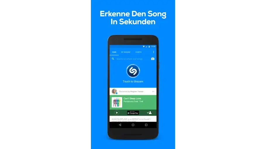 Musikerkennungs-Apps auf Smartphone-Bildschirm