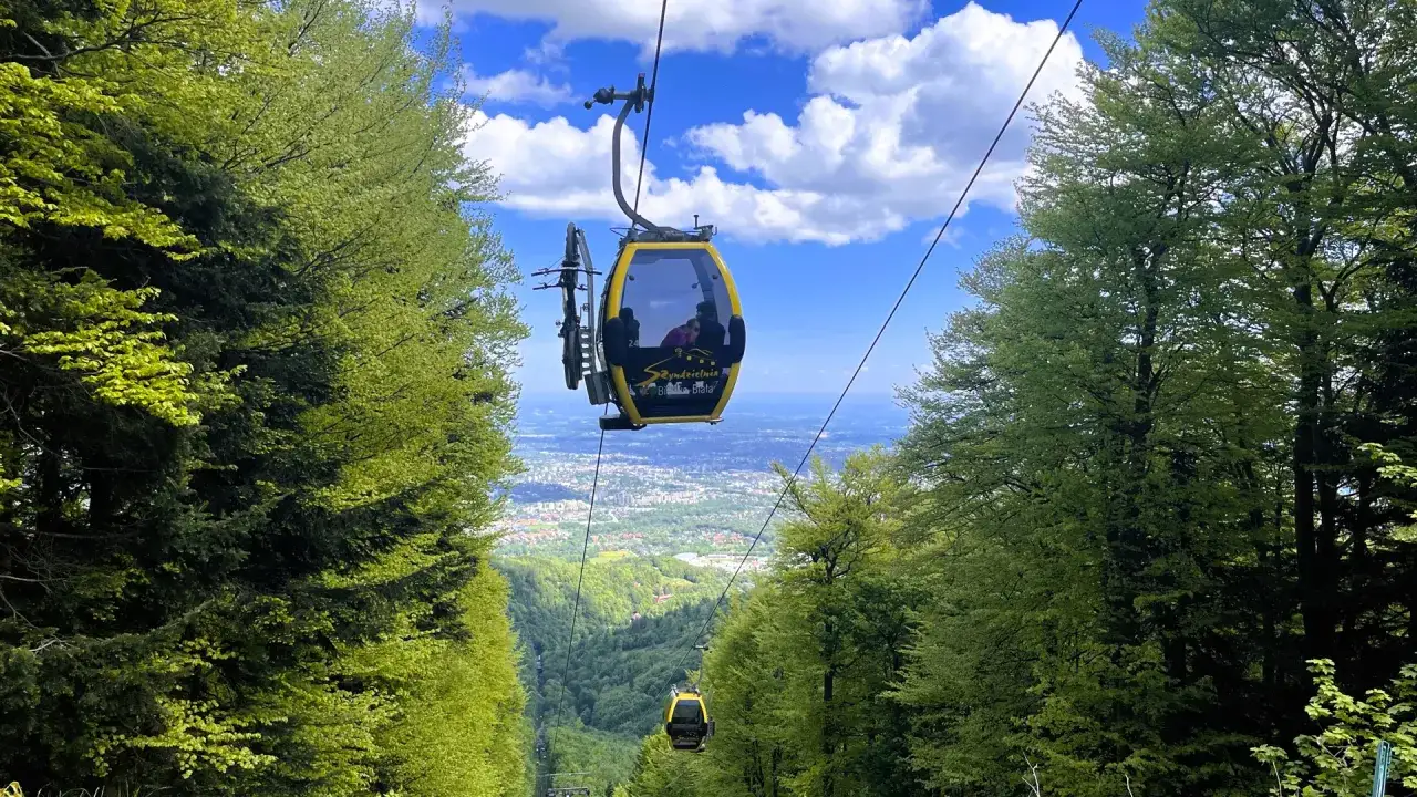 Szyndzielnia kolej gondolowa, Beskid Śląski widok