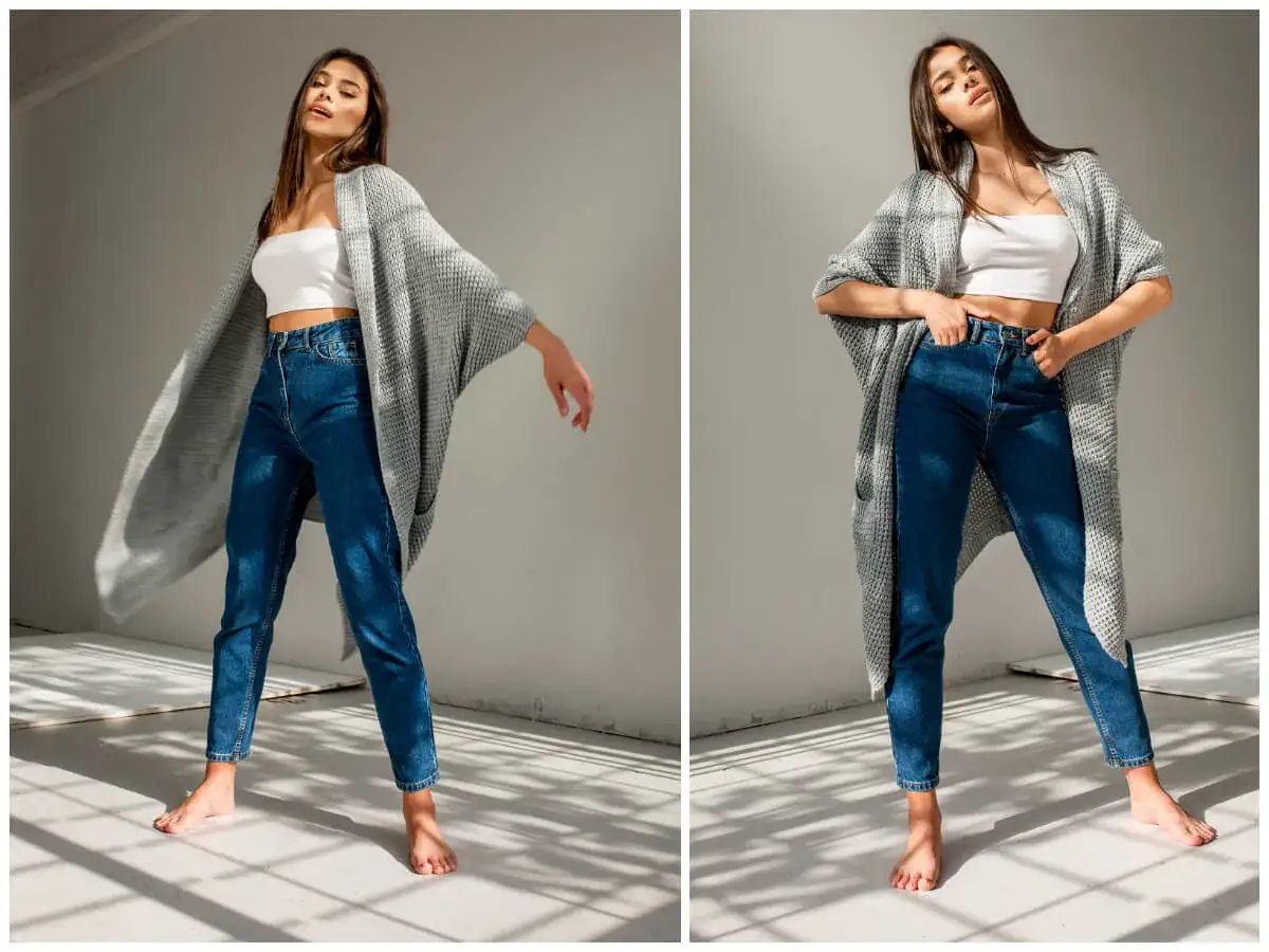 ciemne jeansy stylizacje codzienne