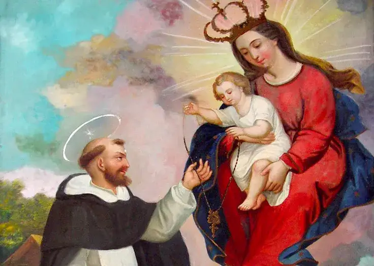 św dominik z r&oacute;żańcem malarstwo