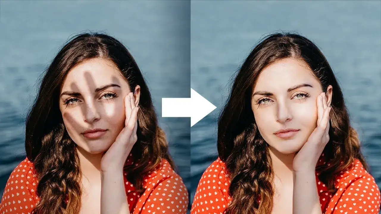 Photoshop efekt cienia przed po