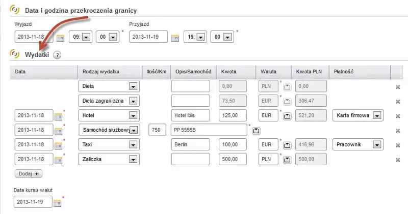 kalkulator diety delegacja, zestawienie kosztów podróży służbowej