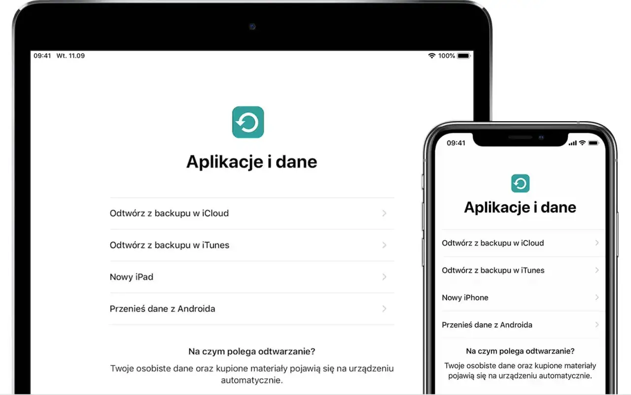 przenoszenie danych iphone szybki start
