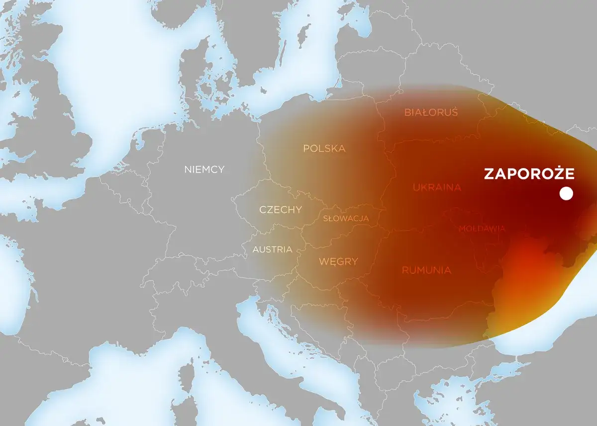 Mapa elektrowni jądrowych na Ukrainie