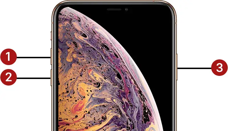 iPhone XS hard reset sekwencja