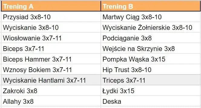 przykładowy plan treningowy FBW