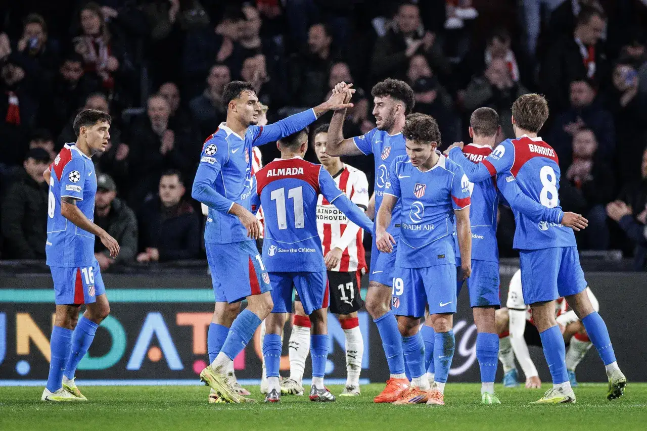 Equipos espa&ntilde;oles celebrando goles en Champions League