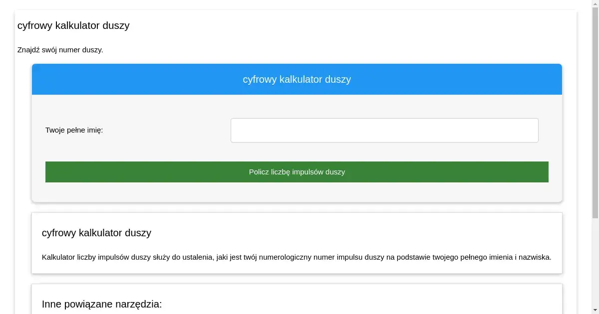 Zdjęcie Plan Duszy Kalkulator: Oblicz Swoją Ścieżkę Życiową Online