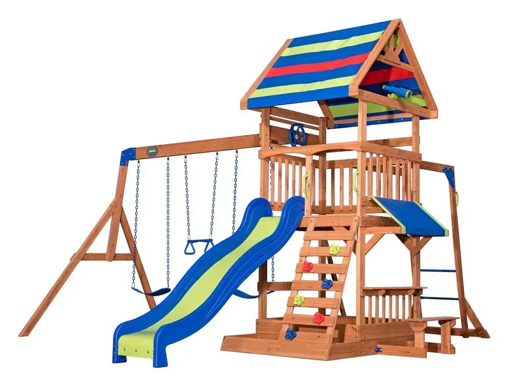 plac zabaw elementy huśtawka zjeżdżalnia