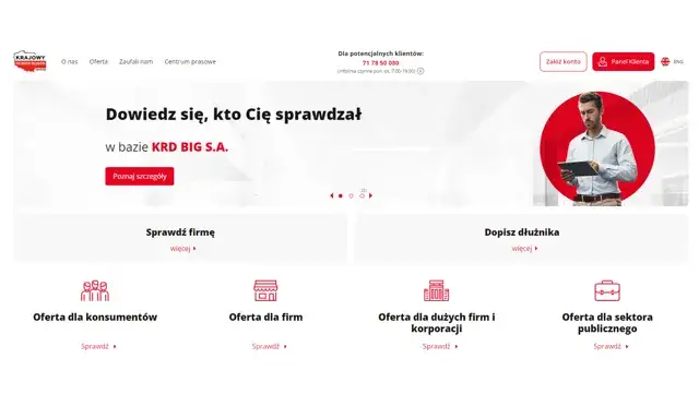 Strona gł&oacute;wna KRD logowanie