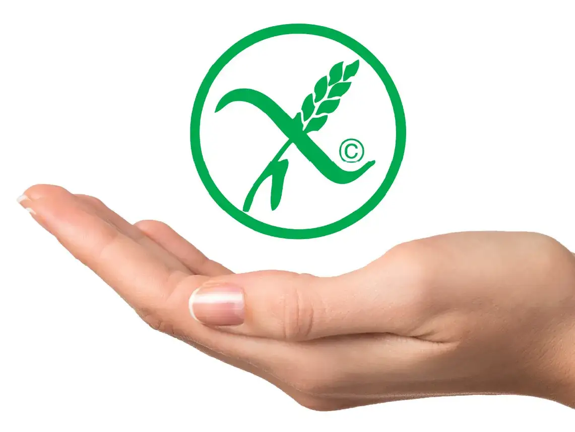 etykieta produktu bezglutenowego z przekreślonym kłosem