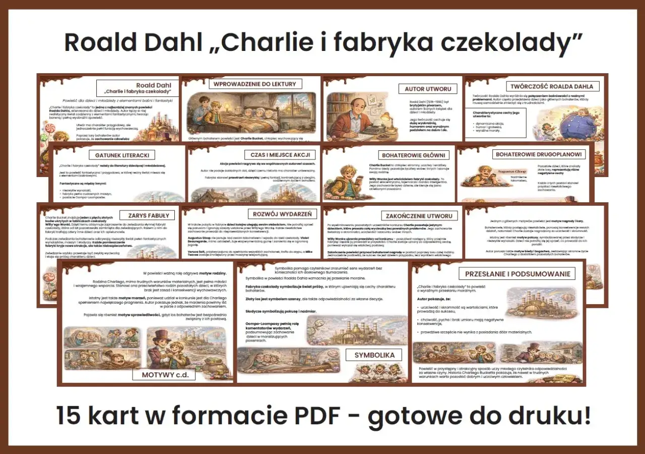Charlie i fabryka czekolady: analiza powieści Roalda Dahla. Odkryj motywy, symbolikę i przesłanie tej magicznej historii.