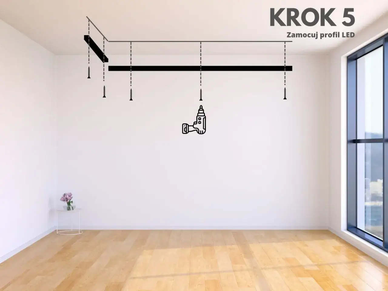 montaż listwy led na suficie krok po kroku