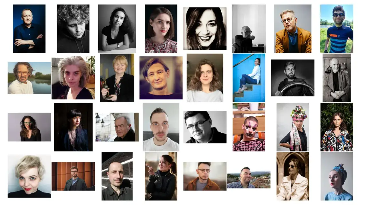 Portret zbiorowy przedstawicieli awangardy krakowskiej.