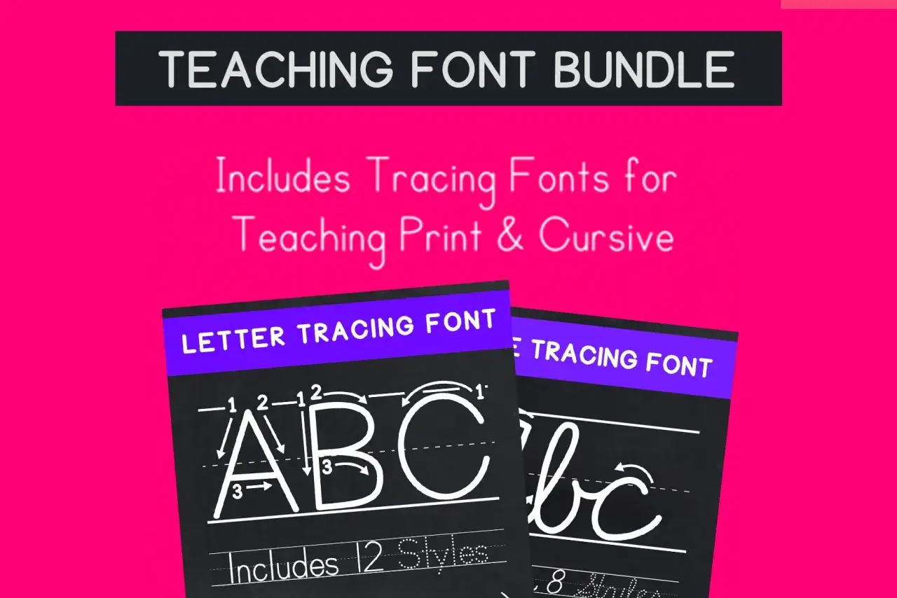 czcionka szkolna z liniaturą przykłady